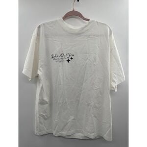 NWT Pascun Jokes On You Balloon T-Shirt Mens Large White Graphic Crew Neck Retro